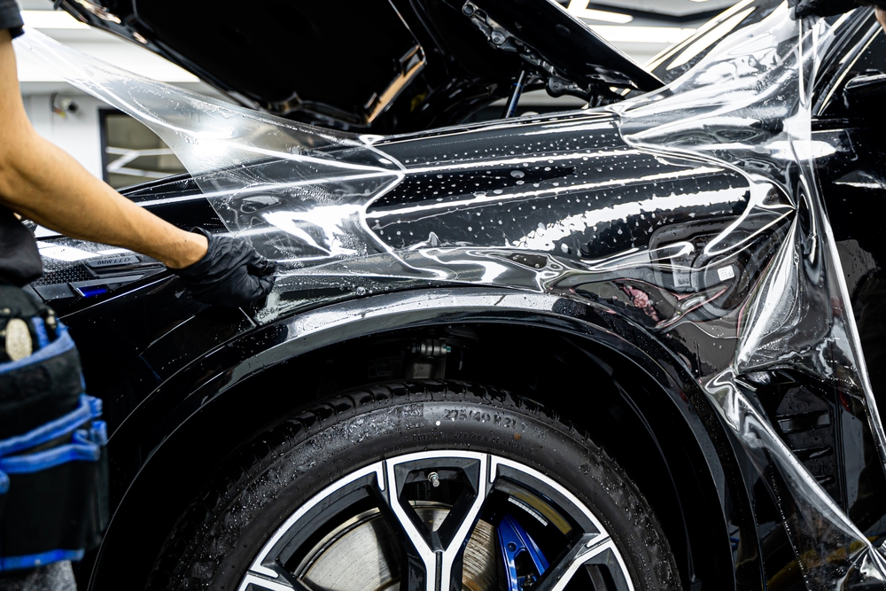 Paint protection film installation of hood part