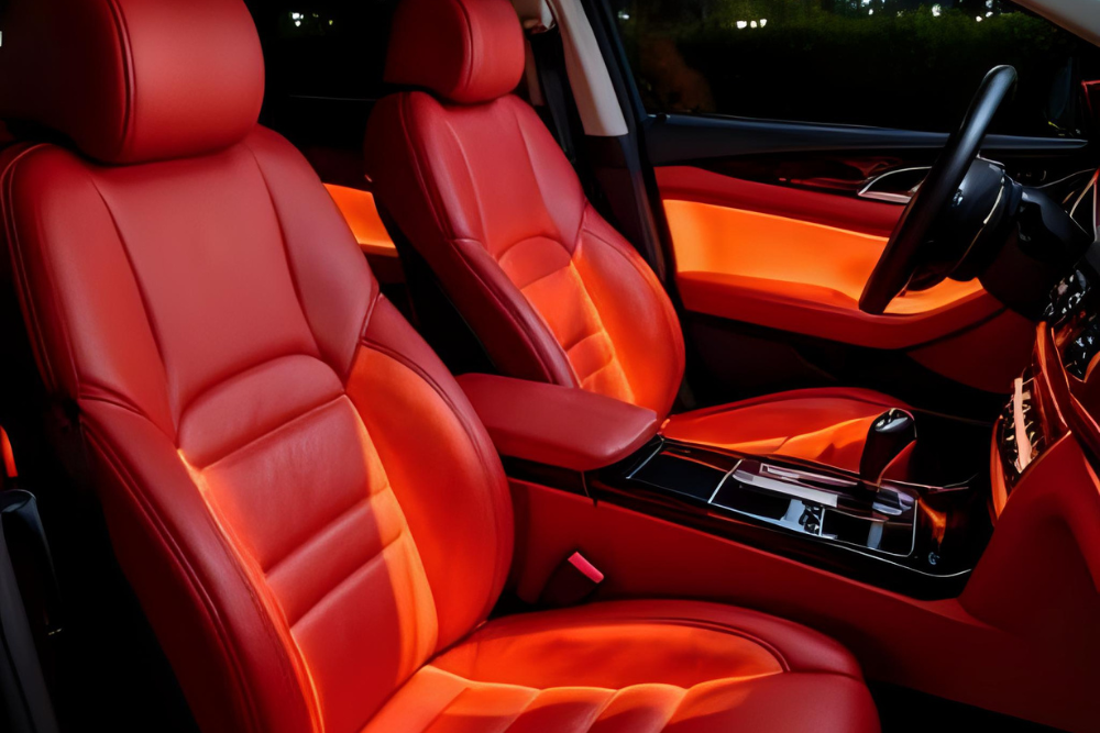 Red design car seats