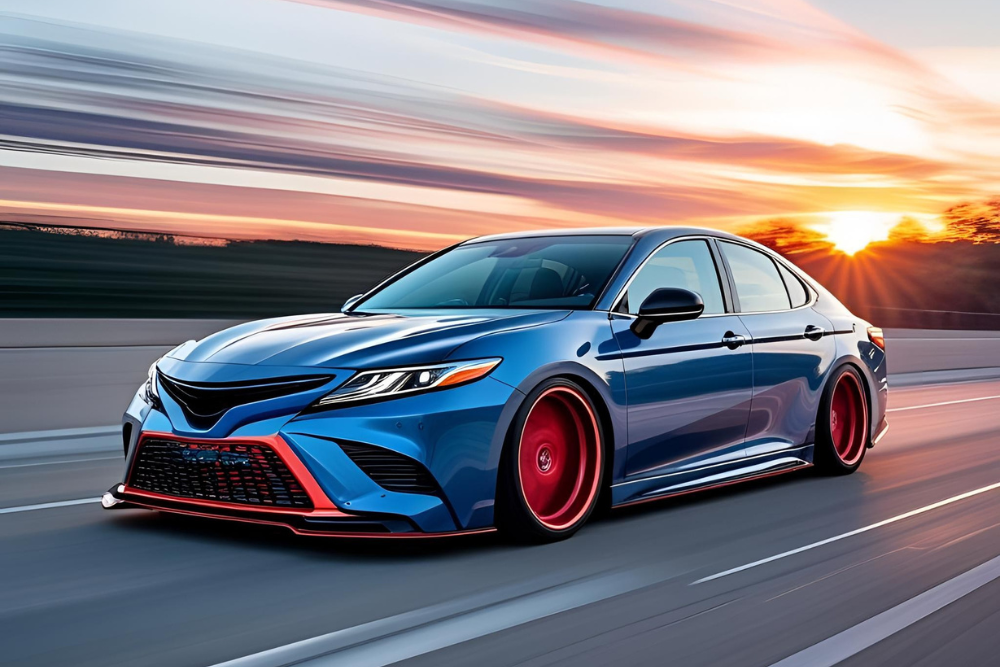 Sedan is super fast with blur background