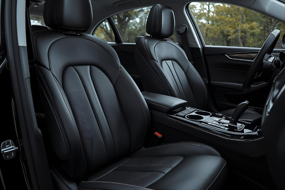 Premium black car seats