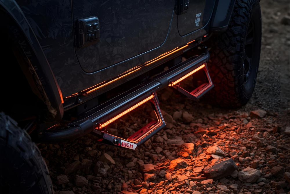 Bright lighted running board