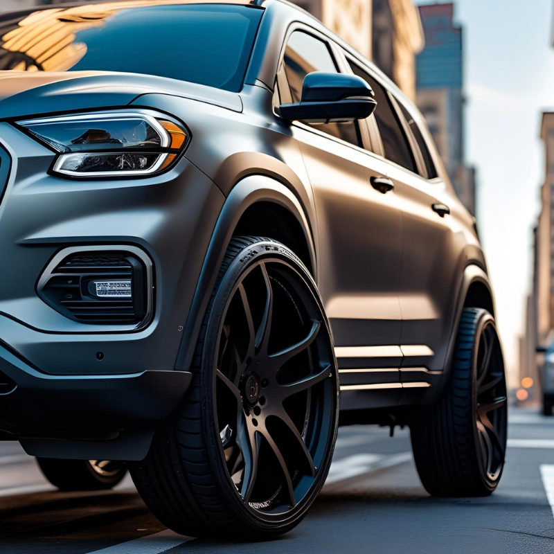 Matte gray sport utility vehicle